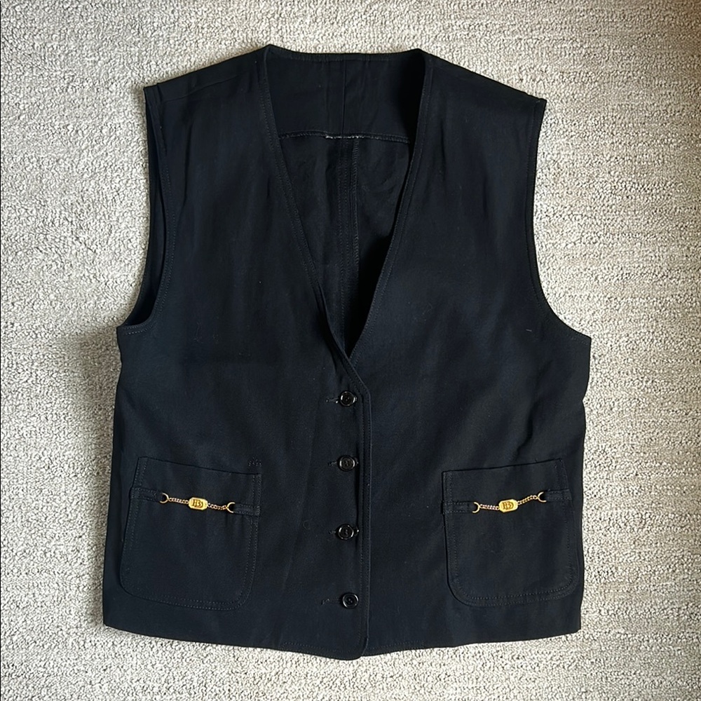 Black Button-Up Vest